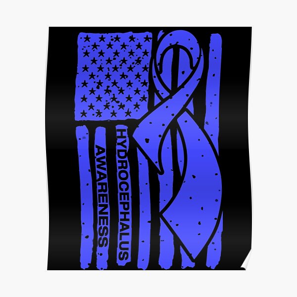 Hydrocephalus Awareness Ribbon American Flag Poster For Sale By Tadmab Redbubble 2915