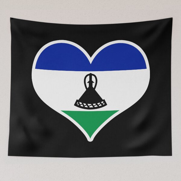 Item preview, Lesotho Flag Heart designed and sold by PKHalford.