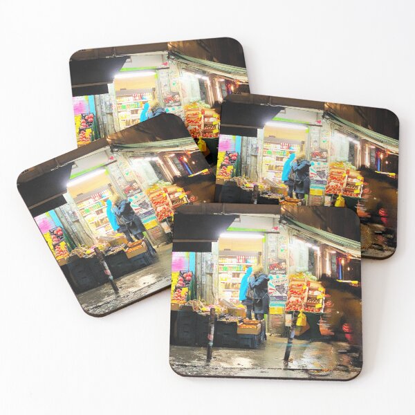 Item preview, Hamburg corner market scene at night designed and sold by Michael Brewer.
