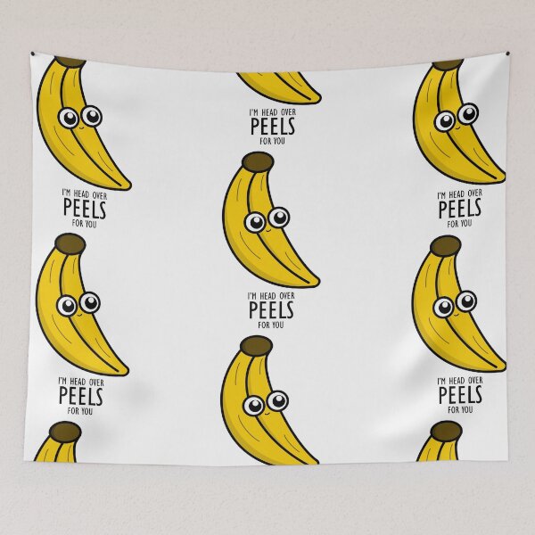 Item preview, Cute Cartoon Banana || Food Puns || Kawaii || I'm Head Over Peels For You designed and sold by cookingwithten.