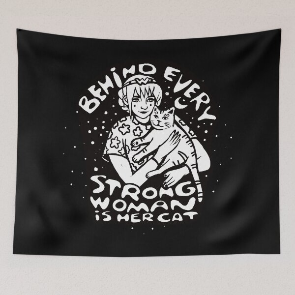Item preview, Behind every strong woman is her cat designed and sold by DarrriaDesign.