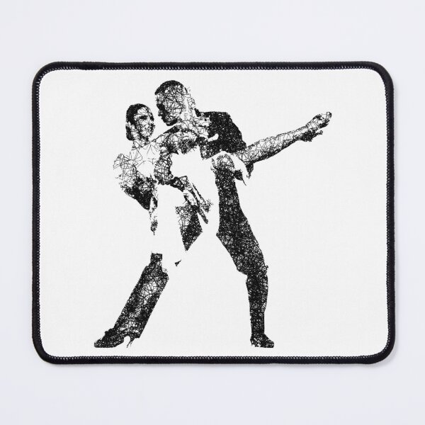 Dance couple 2 - Black ink Mouse Pad