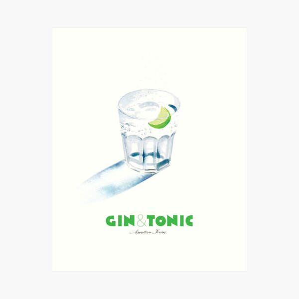 Item preview, Gin and Tonic Painting designed and sold by lisaadesign.