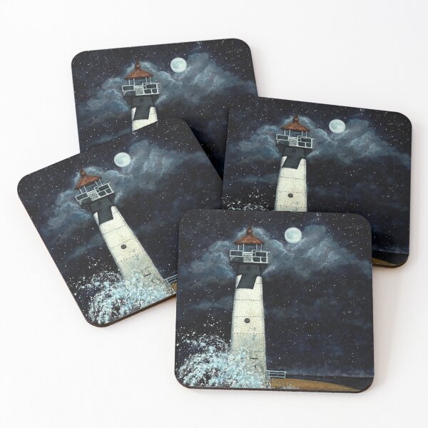 Item preview, Lighthouse in the moonlight Sodus Bay Lake Ontario NY designed and sold by JanineRileyArt.