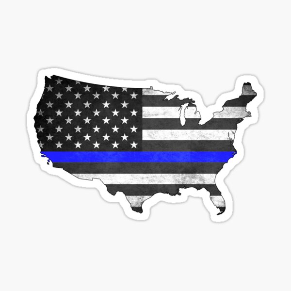 United States Silhouette Thin Blue Line Sticker