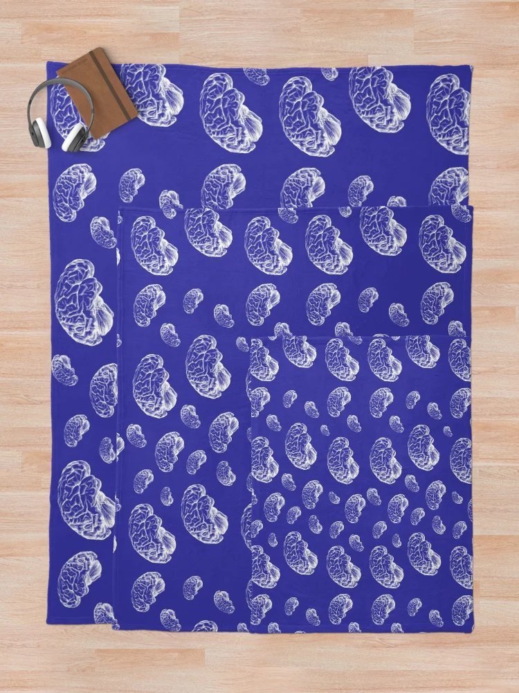 Thumbnail 5 of 6, Throw Blanket, Brain Pattern designed and sold by Cardinal Designs.