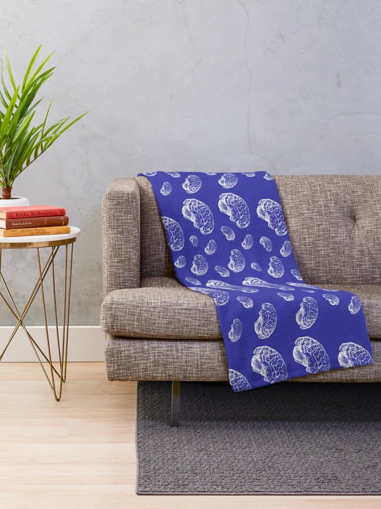 Thumbnail 2 of 6, Throw Blanket, Brain Pattern designed and sold by Cardinal Designs.