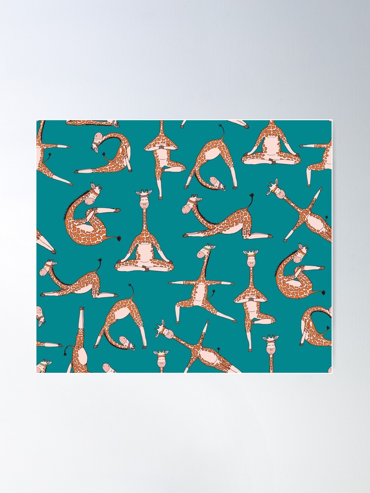 Cute Giraffes In Yoga Poses Poster for Sale by Gabriela Simon