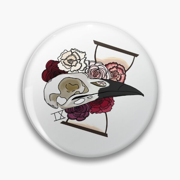 Item preview, Crow Skull with Flowers designed and sold by hfirling.