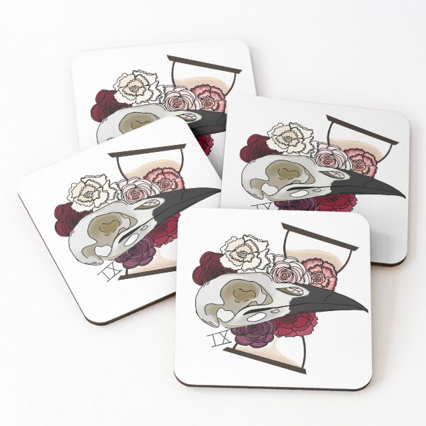 Item preview, Crow Skull with Flowers designed and sold by hfirling.