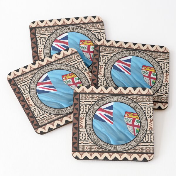 Item preview, Fiji Flag Masi Print Authentic Tapa designed and sold by HueyFiji.