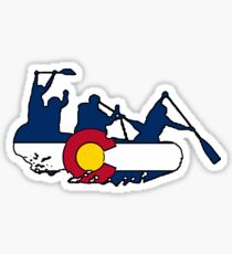 Colorado flag rafting group Sticker