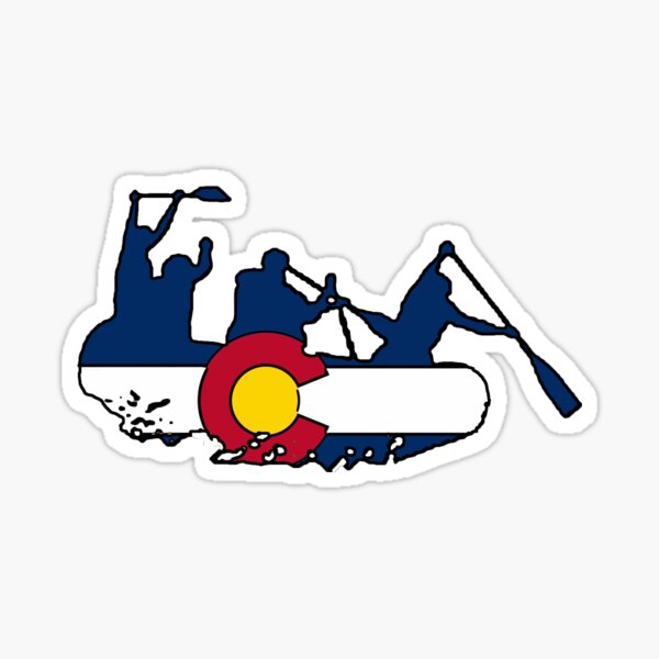 Colorado flag rafting group Sticker