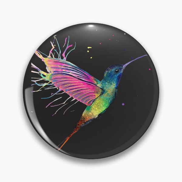 Item preview, Beautiful hand painted rainbow humming bird with inks, this design is unique bold and the perfect gift. It is original with splashes of paint that gives it the wow factor.  designed and sold by AnneLouiseArt.