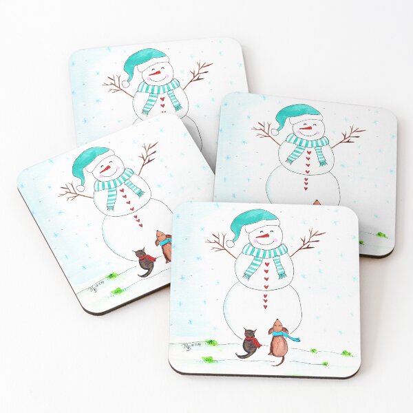 Item preview, Snowman with furry friends designed and sold by Mahli's  Artful Whimsy.