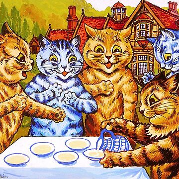 Louis Wain Christmas Party Art Print for Sale by raybondesigns