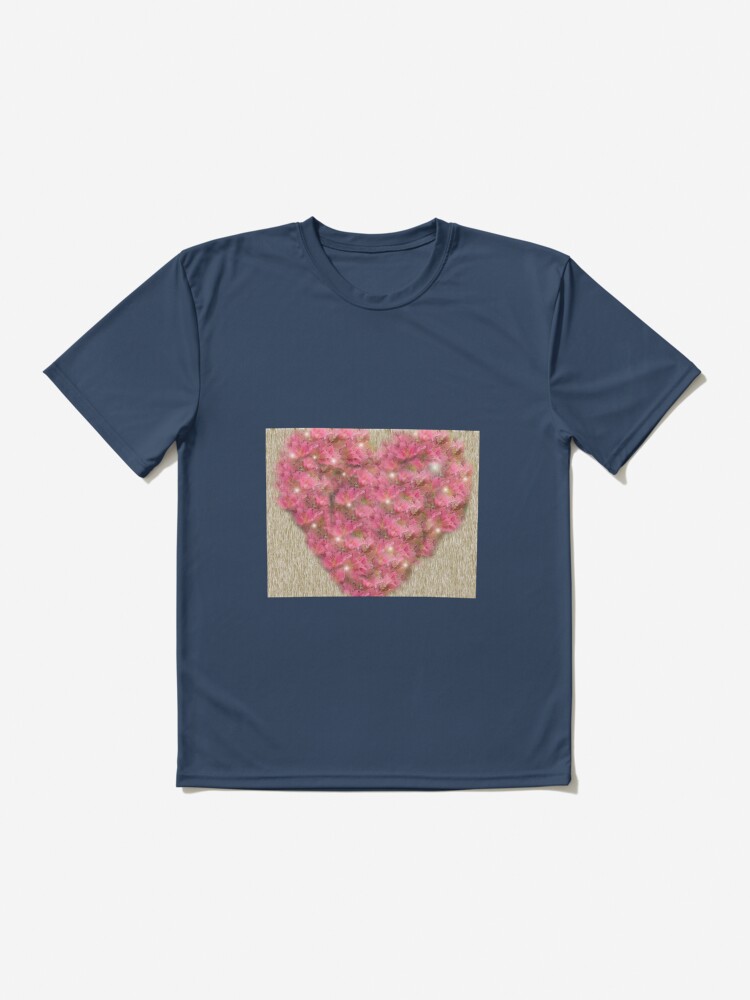 Thumbnail 2 of 7, Active T-Shirt, Heart flowers designed and sold by Myungja Anna Koh.