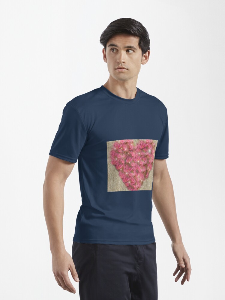 Thumbnail 3 of 7, Active T-Shirt, Heart flowers designed and sold by Myungja Anna Koh.