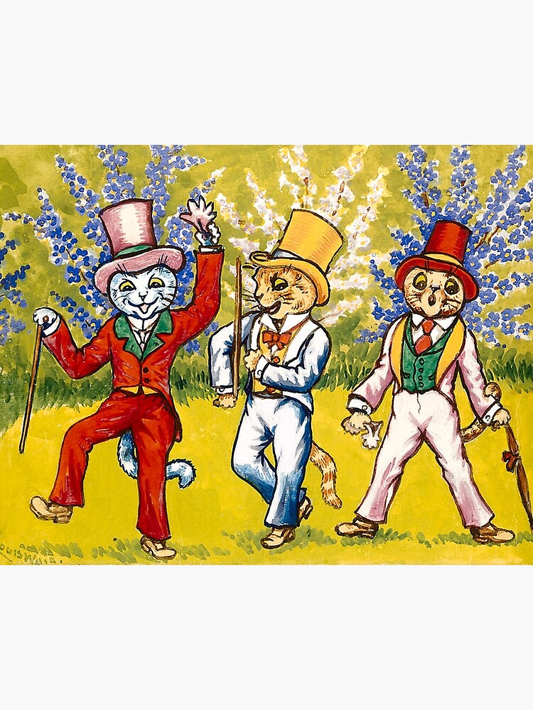 Louis Wain Colorful Cats Art Board Print for Sale by raybondesigns