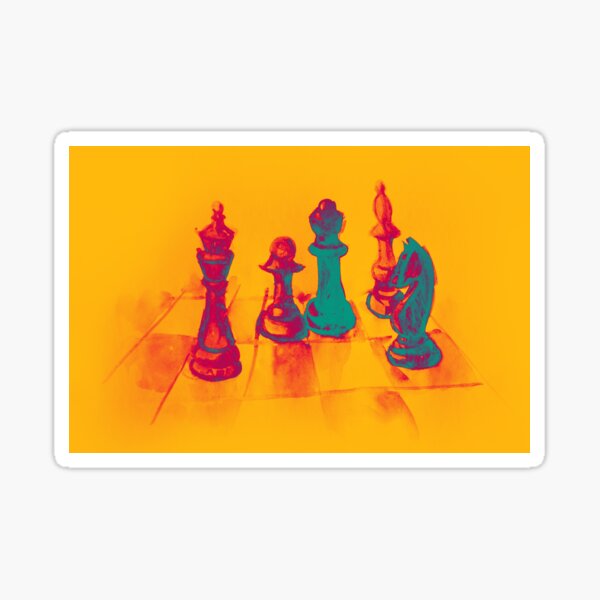 Adesivo Quadrado Chess Color King, Colorida Xadrez King Piece