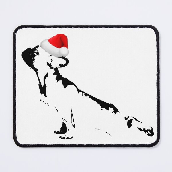 Item preview, Dog wearing a santa hat christmas pug holiday puppy designed and sold by Handstand365.