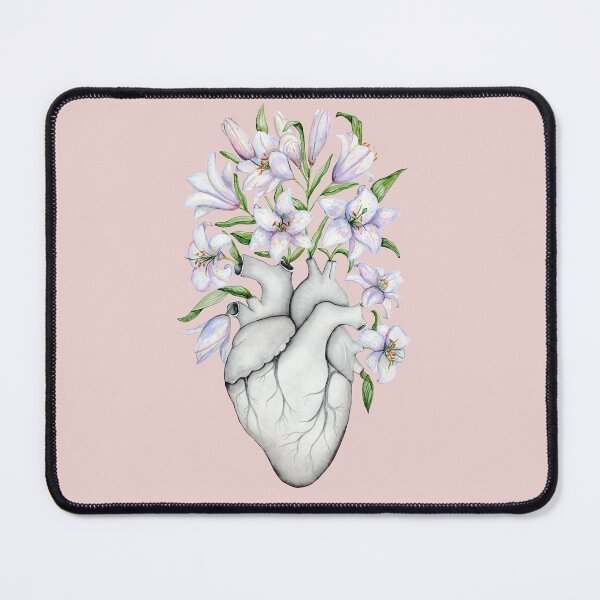 Item preview, Human Heart with Flowers: Blooming Anatomy, Anatomical Art, Floral Lilies Light Pink Doctor Christmas Gift designed and sold by osuariumfloreus.