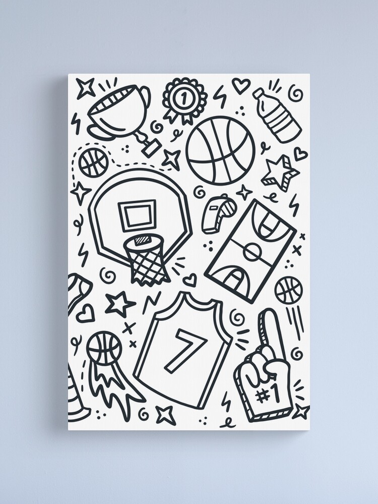 Basketball doodles Kids T-Shirt for Sale by RaquelDeneth