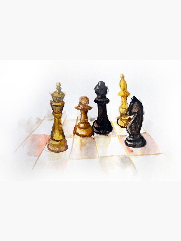 Colored Chess King Piece on Chessboard Canvas Print for Sale by