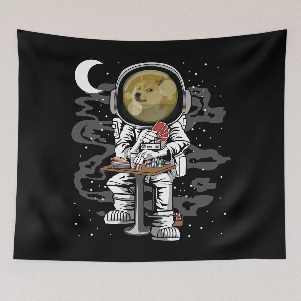Artikelvorschau, Astronaut DogeCoin DOGE To The Moon Crypto Token Blockchain Cryptocurrency Wallet entworfen und verkauft von JaxonBrown.