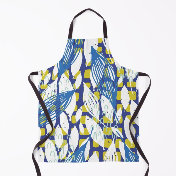 Item preview, Blue And White Leaves Pattern With Green Square Accents  designed and sold by Designs By YL.