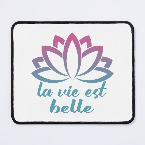 Item preview, La Vie Est Belle Inspirational French Saying With Lotus Flower designed and sold by Bad Kitty Designz.