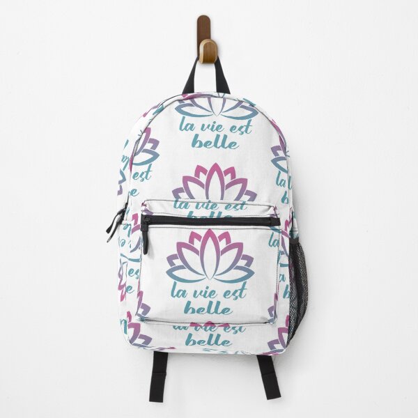 Item preview, La Vie Est Belle Inspirational French Saying With Lotus Flower designed and sold by Bad Kitty Designz.
