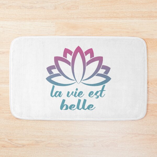 Item preview, La Vie Est Belle Inspirational French Saying With Lotus Flower designed and sold by Bad Kitty Designz.