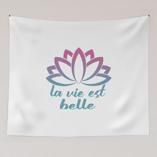 Item preview, La Vie Est Belle Inspirational French Saying With Lotus Flower designed and sold by Bad Kitty Designz.
