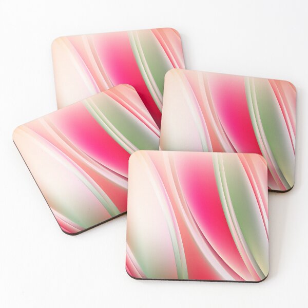 Aperçu de l'œuvre Motif tulipe abstrait vert rose créée et vendue par CheeryDK.
