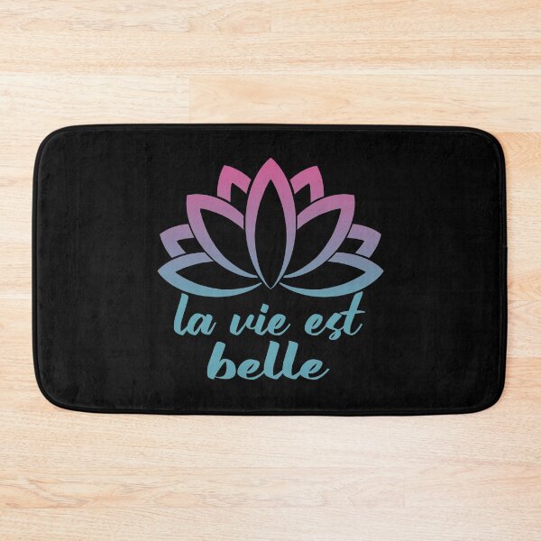 Item preview, La Vie Est Belle Motivational French Phrase With Lotus Flower designed and sold by Bad Kitty Designz.