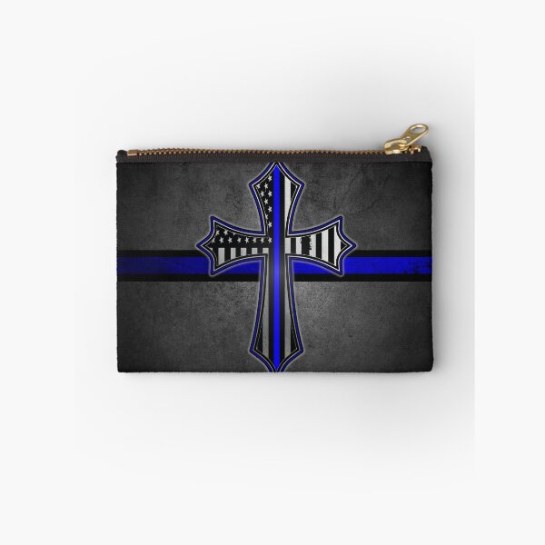 Item preview, Thin Blue Line American Flag Cross designed and sold by artistwill.