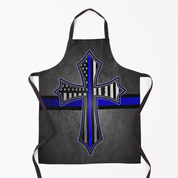 Item preview, Thin Blue Line American Flag Cross designed and sold by artistwill.