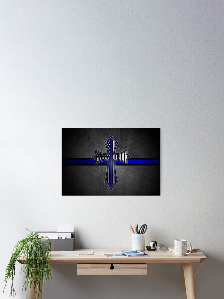 Thin Blue Line American Flag Cross Thin Blue Line American Flag Cross