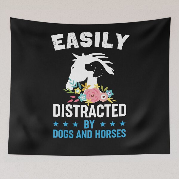 Item preview, Easily Distracted By Dogs And Horses - Cute Dog And Horse Lover Gift designed and sold by lou731.