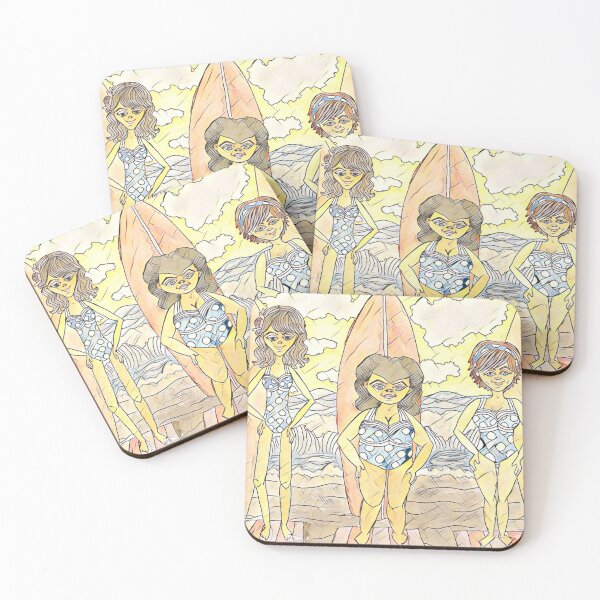 Item preview, Surf Betties in sketchy Print  designed and sold by LuvbuzzArt.