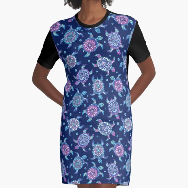 Motif tortue de mer Robe t-shirt
