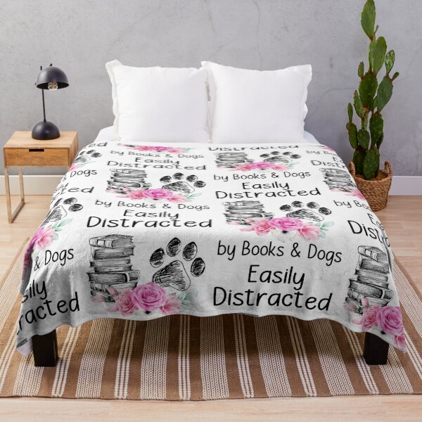 Item preview, EASILY DISTRATED BY BOOKS AND DOG designed and sold by KirstixCo.