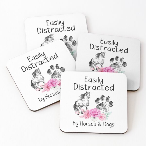 Item preview, EASILY DISTRATED BY HORSES AND DOG designed and sold by KirstixCo.