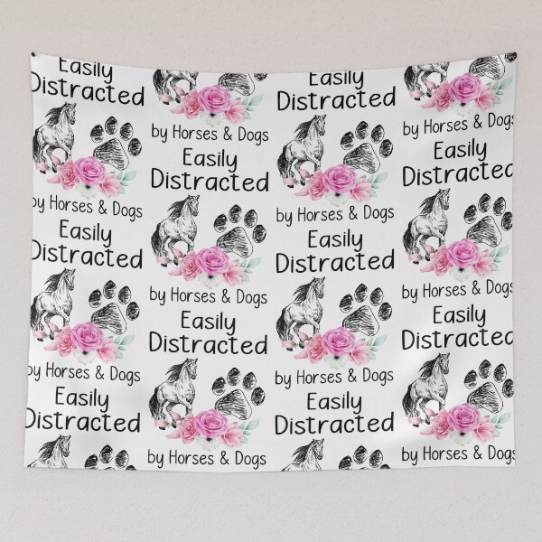 Item preview, EASILY DISTRATED BY HORSES AND DOG designed and sold by KirstixCo.