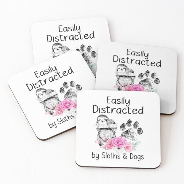 Item preview, EASILY DISTRATED BY SLOTH AND DOG designed and sold by KirstixCo.