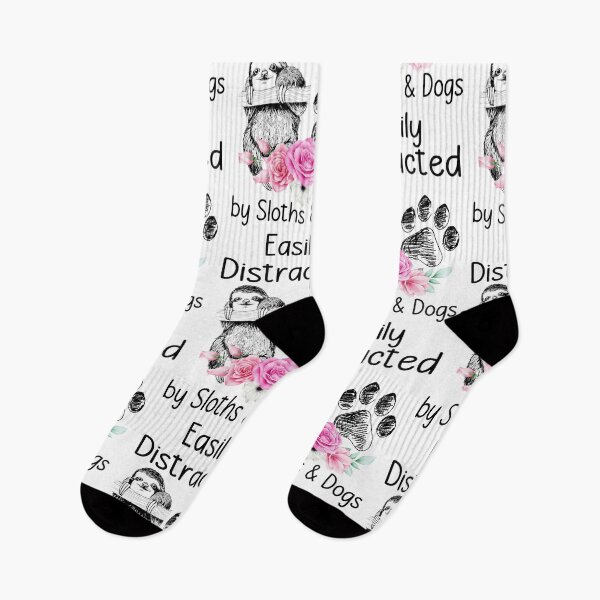Item preview, EASILY DISTRATED BY SLOTH AND DOG designed and sold by KirstixCo.