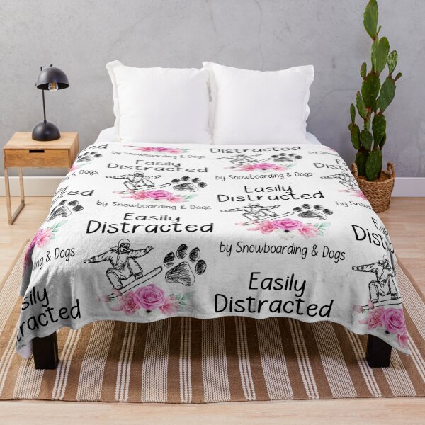 Item preview, EASILY DISTRATED BY SNOWBOARDING AND DOG designed and sold by KirstixCo.