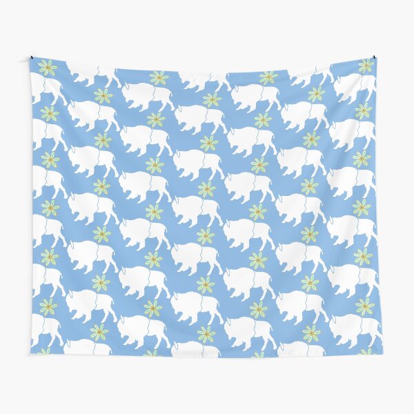 White Buffalo and Daisy Tapestry