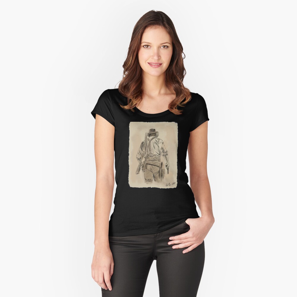 Vista previa del artículo con la obra «Camiseta entallada de cuello ancho», diseñado y vendido por Luke-Simson.